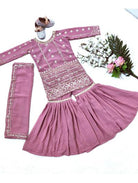 Kids Onion Pink Kurti, Sharara and Dupatta Set - BONYHUBLehangas