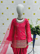 Kids Pink Festive Punjabi Suit Set UK Next Day - BONYHUBLehangas