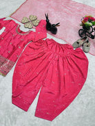 Kids Pink Festive Punjabi Suit Set UK Next Day - BONYHUBLehangas