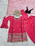 Kids Pink Festive Punjabi Suit Set UK Next Day - BONYHUBLehangas