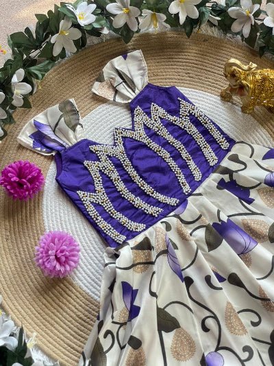 Kids Pure Silk Moti Work Festive Gown - BONYHUBLehangas