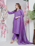 Lavender Rayon Salwar Suit With Silk Blend Dupatta - BONYHUBSALWAR KAMEEZ