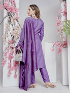 Lavender Rayon Salwar Suit With Silk Blend Dupatta - BONYHUBSALWAR KAMEEZ
