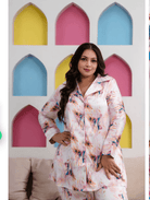 Leaf Pink Stylish Satin Night suit - BONYHUBsalwar suit