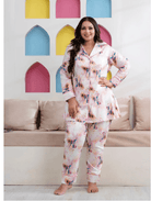 Leaf Pink Stylish Satin Night suit - BONYHUBsalwar suit