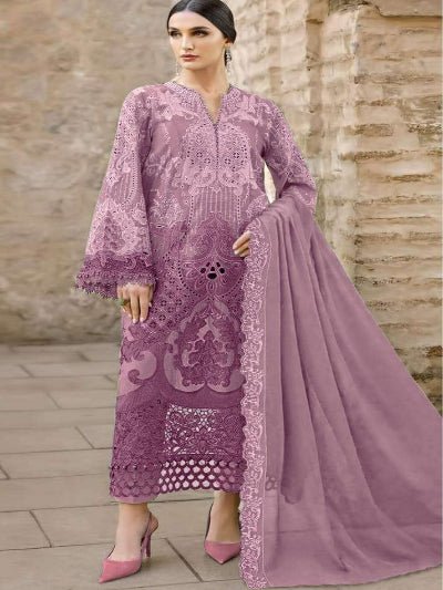 Maaria Chiffon Embroidered Straight Salwar Suit - BONYHUBSALWAR KAMEEZ