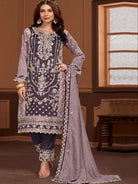 Mahira Collection: Purple Embroidered Heavy Salwar Suit Set - BONYHUBSALWAR KAMEEZ