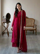 Maroon Georgette Sequins Embroidered Straight Suit Set - BONYHUBSALWAR KAMEEZ