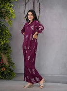 Maroon Serene Slumber Co - ord Set - BONYHUBsalwar suit