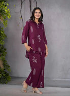 Maroon Serene Slumber Co - ord Set - BONYHUBsalwar suit