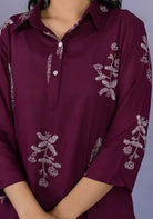 Maroon Serene Slumber Co - ord Set - BONYHUBsalwar suit