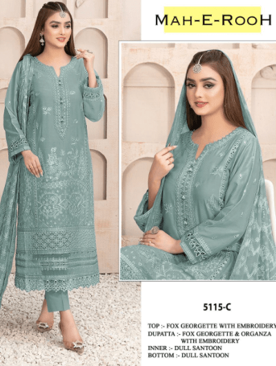 Mehrooh Bridal Embroidery Georgette Salwar Suit - BONYHUBSALWAR KAMEEZ