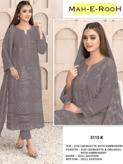 Mehrooh Bridal Embroidery Georgette Salwar Suit - BONYHUBSALWAR KAMEEZ