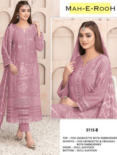 Mehrooh Bridal Embroidery Georgette Salwar Suit - BONYHUBSALWAR KAMEEZ