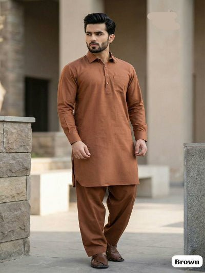 Men Pathani Cotton Kurta With Bottom - BONYHUBMEN KURTA