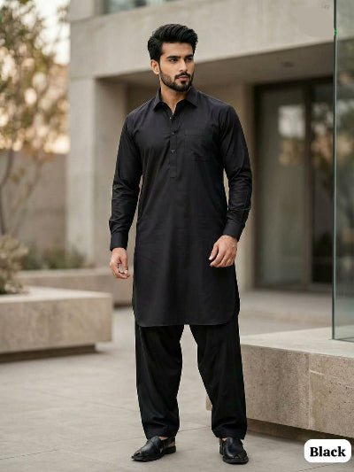Men Pathani Cotton Kurta With Bottom - BONYHUBMEN KURTA