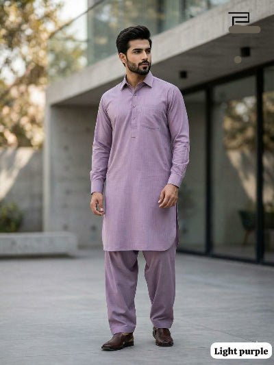 Men Pathani Cotton Kurta With Bottom - BONYHUBMEN KURTA