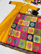 Mustard 10 Second Multicolor Readymade Sari Gown - BONYHUBSAREE
