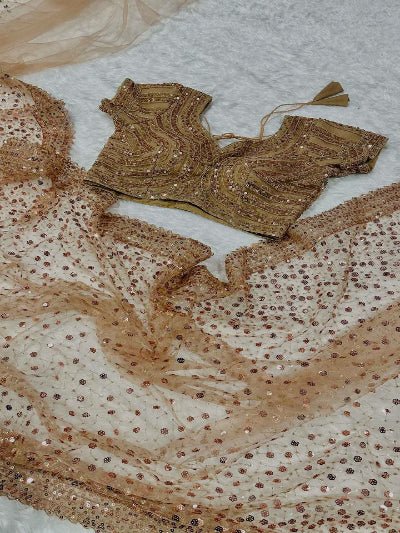 Myra Partywear Sequin Sari with Unstitched Blouse - BONYHUBSAREE