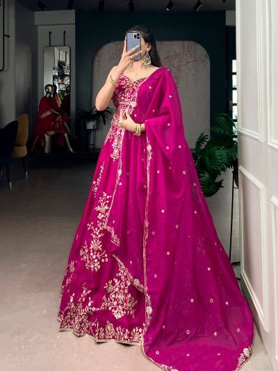 Naysha Sequins Embroidered Lehenga Choli Set - BONYHUBSALWAR KAMEEZ