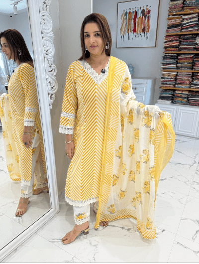 Noor Cotton Crocia Straight Suit - BONYHUBSALWAR KAMEEZ