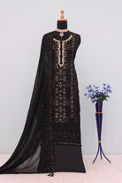 Noor Elegance: Black Georgette Embroidered Salwar Suit Set - BONYHUBSALWAR KAMEEZ