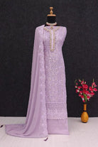 Noor Elegance: Lilac Georgette Embroidered Salwar Suit Set - BONYHUBSALWAR KAMEEZ