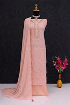Noor Elegance Peach Georgette Embroidered Salwar Suit UK Next Day - BONYHUBSALWAR KAMEEZ