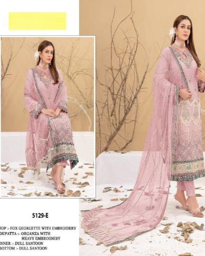 Noorani Pastel Georgette Heavy Embroidered Salwar Suit Set - BONYHUBSALWAR KAMEEZ