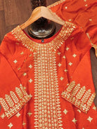 Orange Sequence Embroidery Work Palazzo Sharara Set - BONYHUBSALWAR KAMEEZ