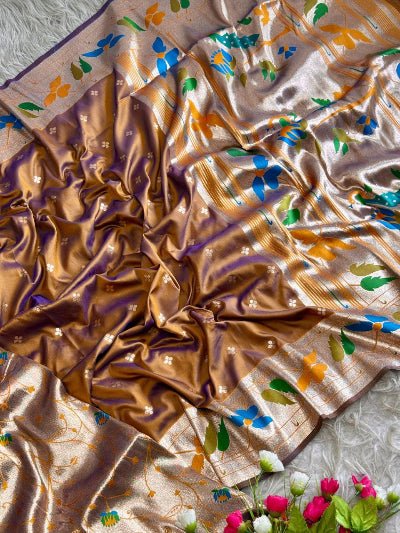 Paithani silk Indian Wedding Sari with Unstitched Blouse2