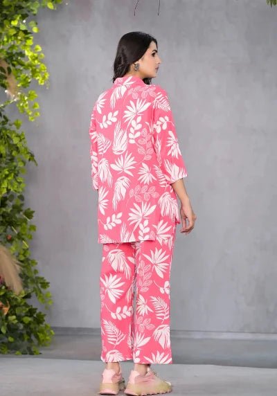 Palm Pink Printed Co - ord Set UK Next Day - BONYHUBsalwar suit