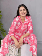 Palm Pink Printed Co - ord Set UK Next Day - BONYHUBsalwar suit