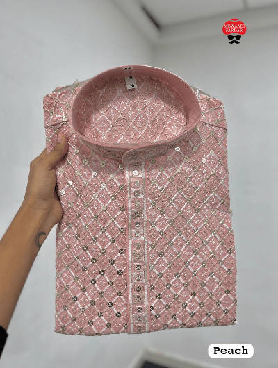 Pastel Wedding Ethnic Men Kurta Pyjama - BONYHUBMEN KURTA