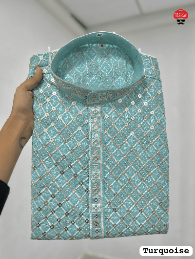 Pastel Wedding Ethnic Men Kurta Pyjama - BONYHUBMEN KURTA