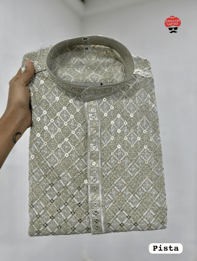 Pastel Wedding Ethnic Men Kurta Pyjama - BONYHUBMEN KURTA