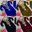 Velvet Heavy Embroidered Sleeves Kurti Pant Set - BONYHUBSALWAR KAMEEZ