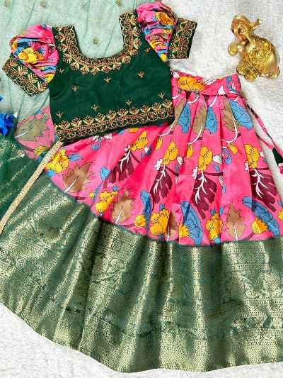 Girls Pattu Pavadai Lehenga Choli | Kids Indian Wear UK