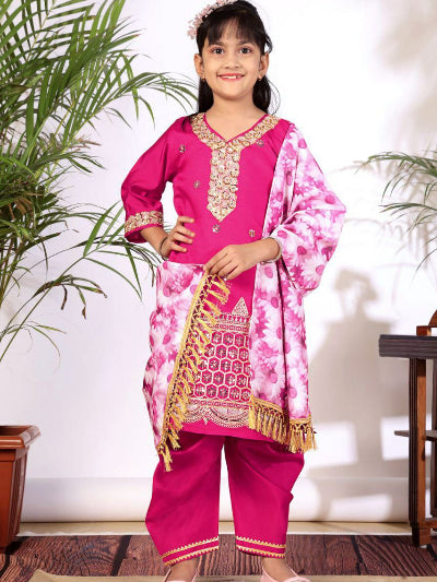 Kids Ethnic Embroidery Punjabi Salwar Suit