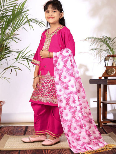 Kids Ethnic Embroidery Punjabi Salwar Suit