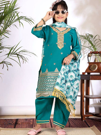 Kids Ethnic Embroidery Punjabi Salwar Suit