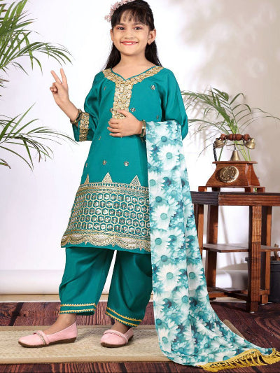 Kids Ethnic Embroidery Punjabi Salwar Suit