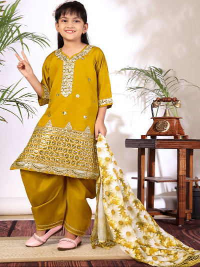 Kids Ethnic Embroidery Punjabi Salwar Suit