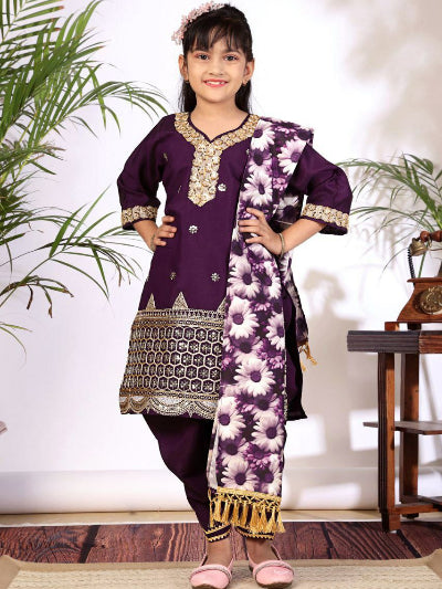 Kids Ethnic Embroidery Punjabi Salwar Suit