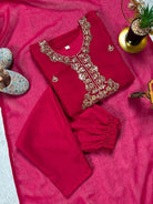 Magenta Pink Kids Georgette Salwar Suit Set - BONYHUBClothing