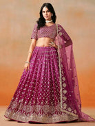 Royal Rani Pink Georgette Embroidery Lehenga Choli Set - BONYHUBSALWAR KAMEEZ