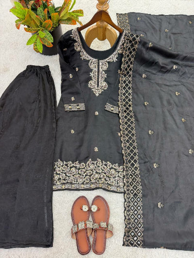 Festive Designer Embroidery Beads Work Sharara Palazzo Set- 5 Colours