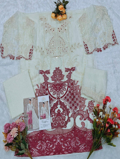 Maaria Chiffon Embroidered Straight Salwar Suit