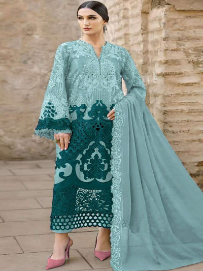 Maaria Chiffon Embroidered Straight Salwar Suit