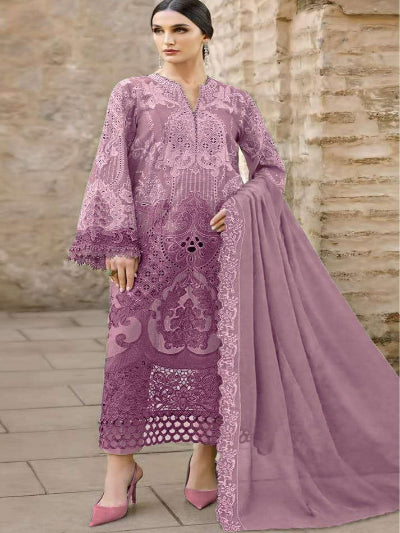 Maaria Chiffon Embroidered Straight Salwar Suit